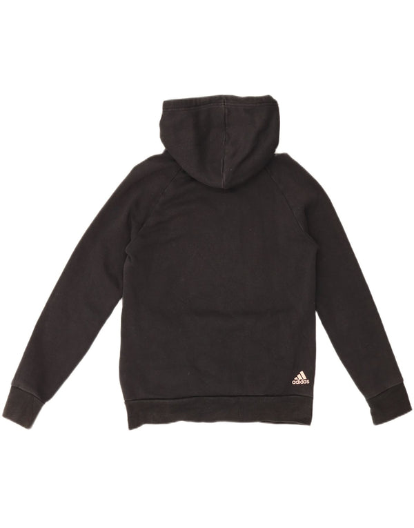Ženska majica s kapuljačom Adidas UK 14 Srednje crni pamuk