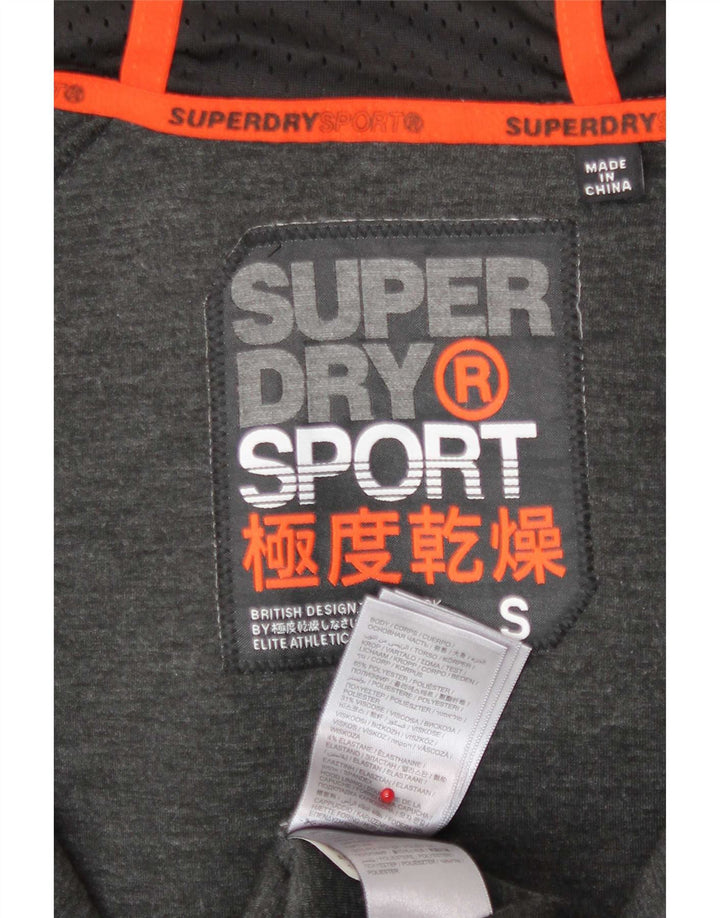 Superdry muški pulover s kapuljačom s patentnim zatvaračem, mali sivi poliester