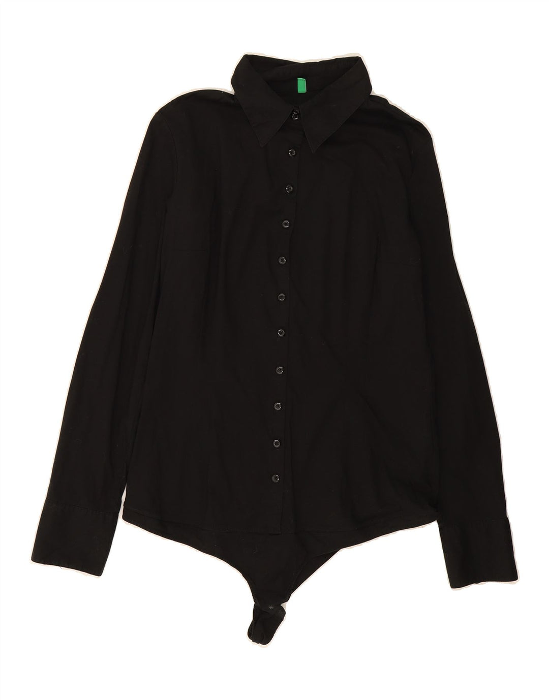 BENETTON Womens Bodysuit UK 14 Large Black Cotton Vintage Benetton and Second-Hand Benetton from Messina Hembry 