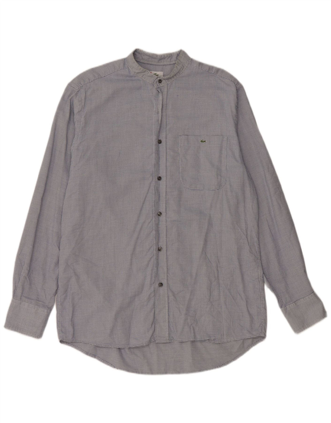 Lacoste muška karirana košulja veličine 40, srednje plava pamučna klasična houndstooth košulja