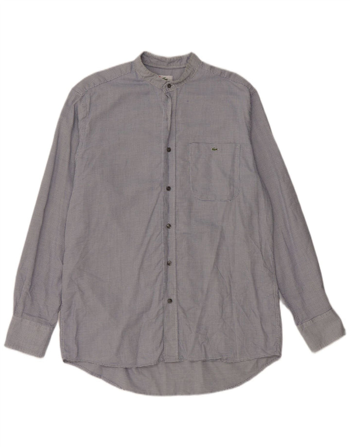 Lacoste muška karirana košulja veličine 40, srednje plava pamučna klasična houndstooth košulja