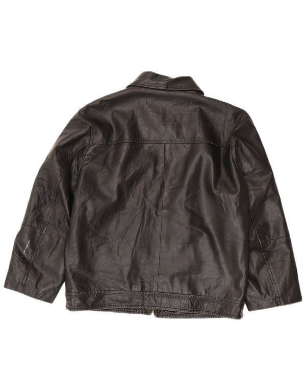 Vintage ženska kožna jakna IT 50 XL crna
