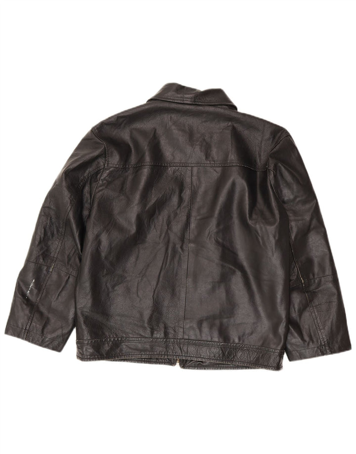 Vintage ženska kožna jakna IT 50 XL crna