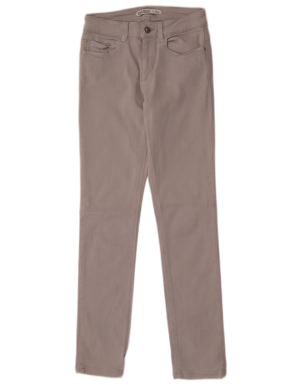 Zara Womens Skinny Casual Trousers EU 36 XS W26 L28 Grey Cotton