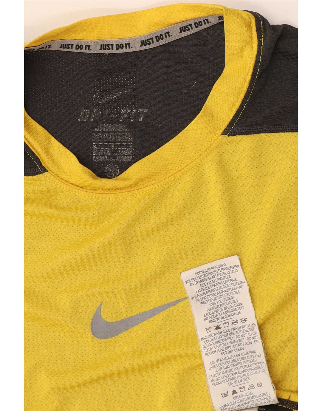 Nike Dri Fit Vest Top Small Yellow Colourblock Poliester