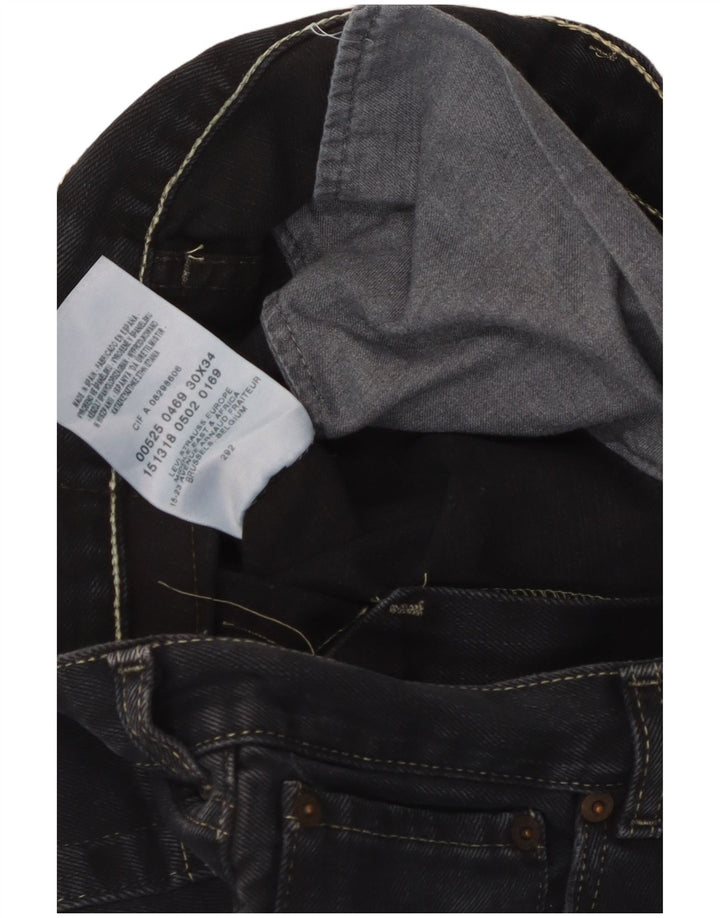 LEVI'S Ženske 525 Bootcut traperice W30 L34 crni pamuk