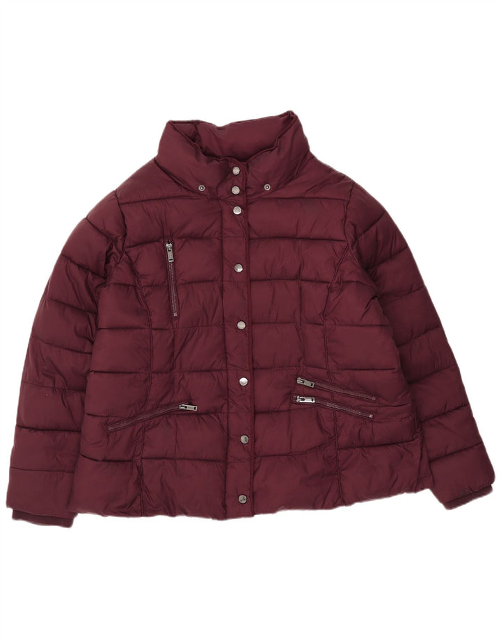 Monsoon ženska podstavljena jakna UK 18 XL bordo najlon
