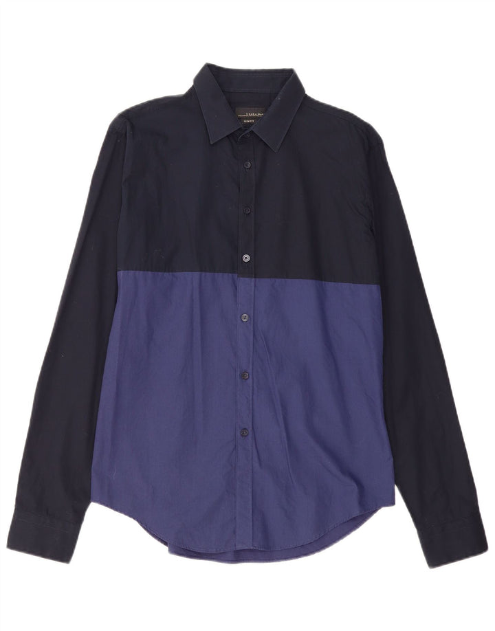 ZARA muška uska košulja srednje tamnoplave boje