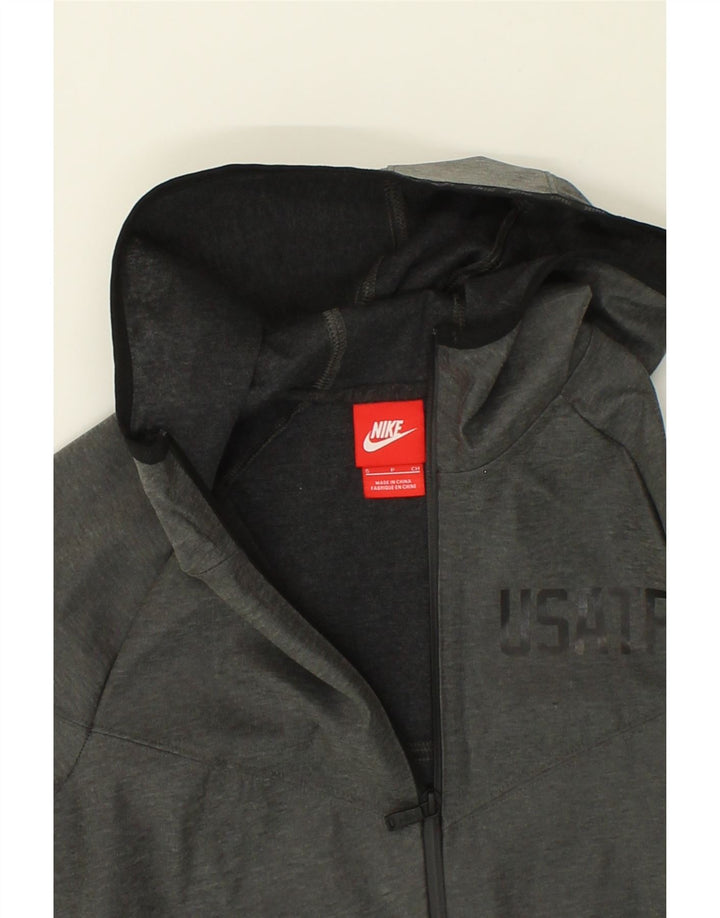 NIKE Womens Graphic Zip Hoodie Sweater UK 10 Small Grey Polyester Vintage Nike and Second-Hand Nike from Messina Hembry 