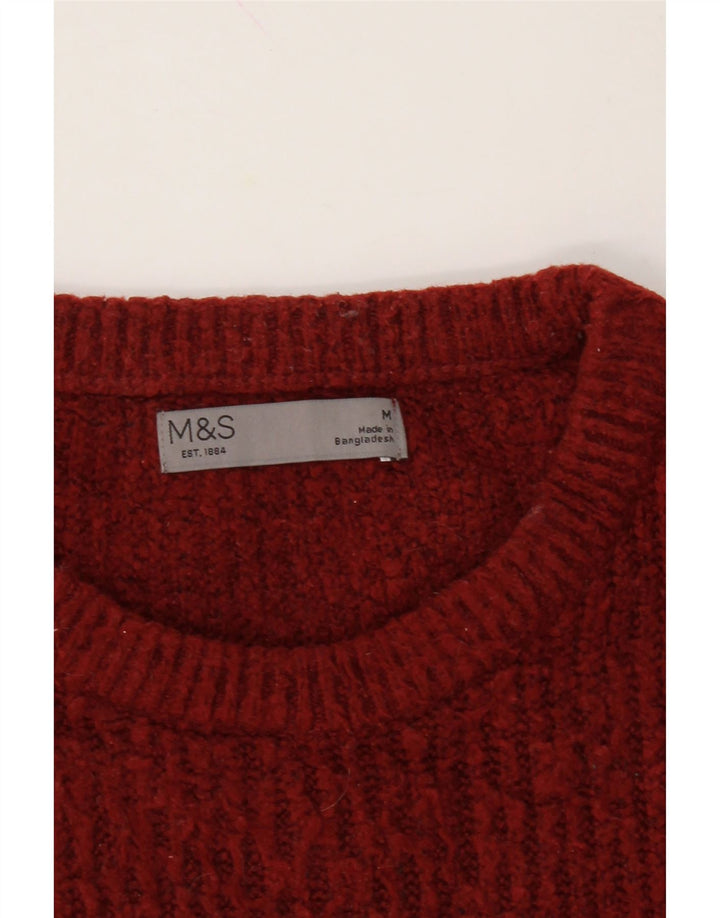 MARKS & SPENCER Womens Crew Neck Jumper Sweater UK 14 Medium Red Acrylic Vintage Marks & Spencer and Second-Hand Marks & Spencer from Messina Hembry 