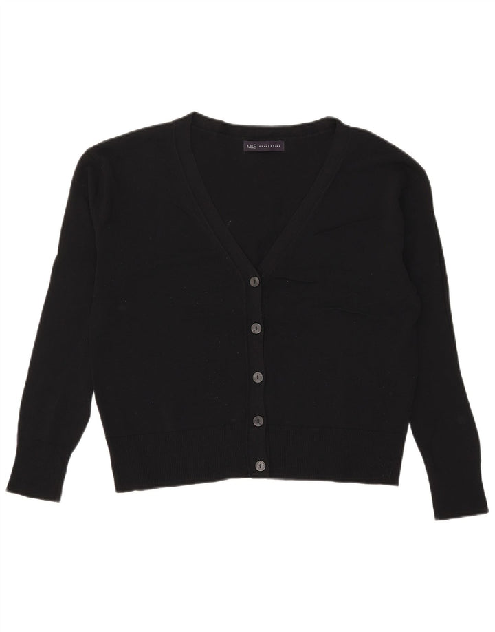 Marks & Spencer ženski kratki kardigan pulover UK 8 Small Black