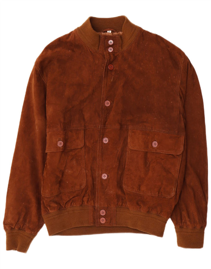 Vintage muška bomber jakna od brušene kože IT 56 3XL smeđa koža