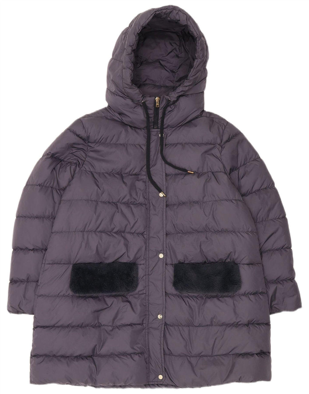 Herno ženski preveliki podstavljeni kaput s kapuljačom IT 48 XL sivi poliamid