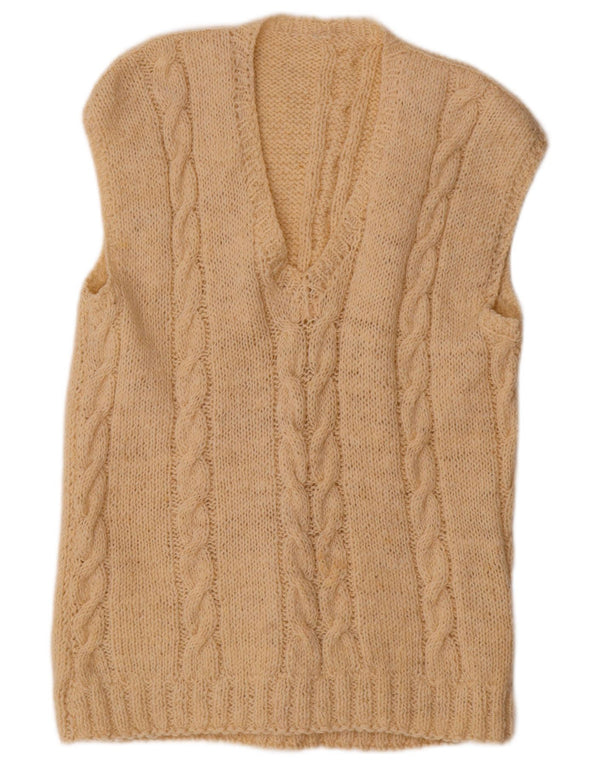 VINTAGE ženski prsluk bez rukava UK 18 XL bež