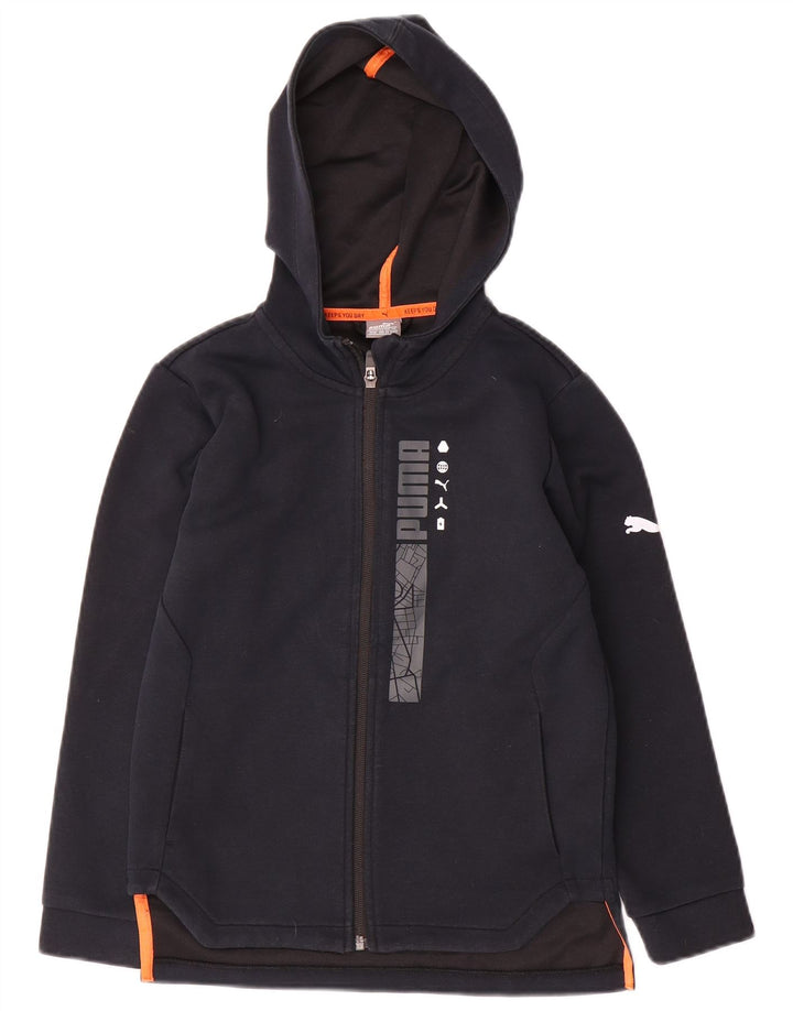 Puma Boys Graphic Zip pulover s kapuljačom 9-10 godina tamnoplavi poliester