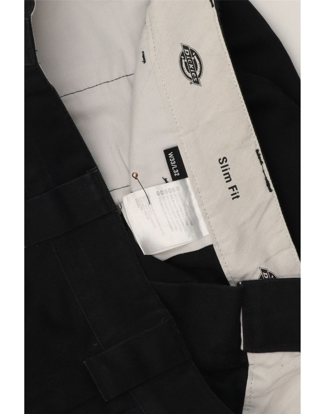 Dickies muške uske chino hlače W33 L32 crni poliester