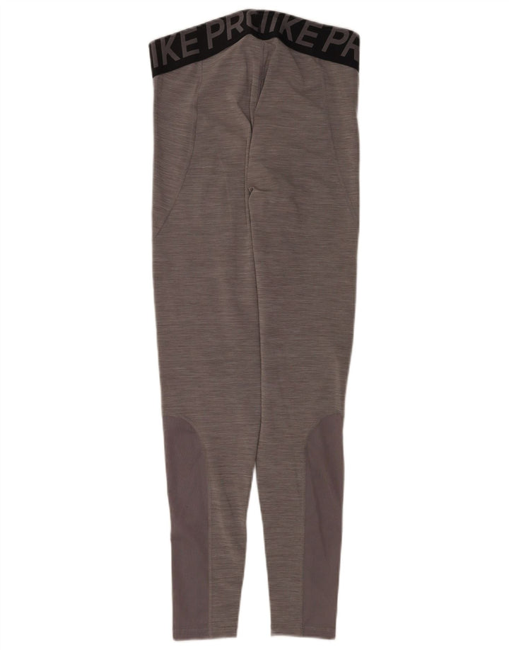 Nike ženske Dri Fit grafičke tajice UK 12 srednje sive boje