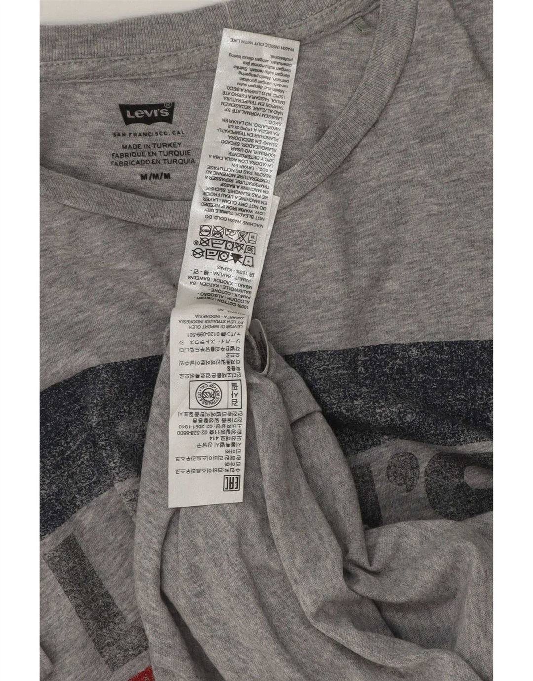 Levi's muška majica kratkih rukava s grafičkim motivima, srednje sivi flekasti pamuk