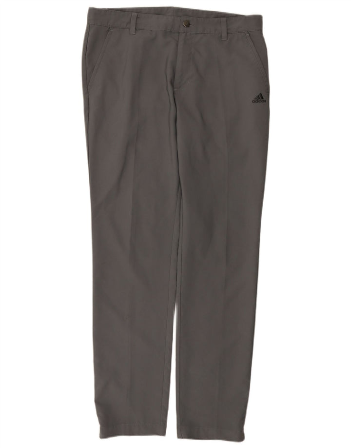 Adidas muške uske chino hlače W32 L32 sivi poliester