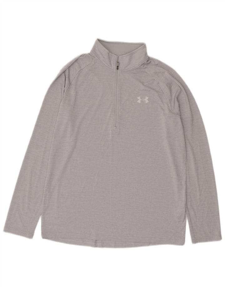Under Armour, gornji dio trenirke s patentnim izrezom, srednji sivi poliester