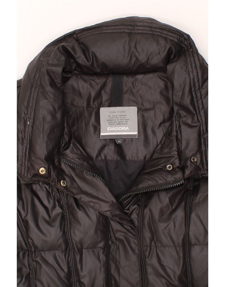 DIADORA Womens Padded Jacket UK 18 XL Black Polyester Vintage Diadora and Second-Hand Diadora from Messina Hembry 