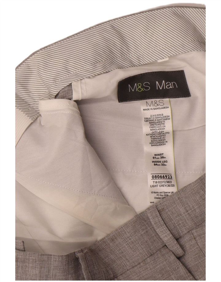 Marks & Spencer muške hlače ravnog odijela W36 L33 sivi poliester