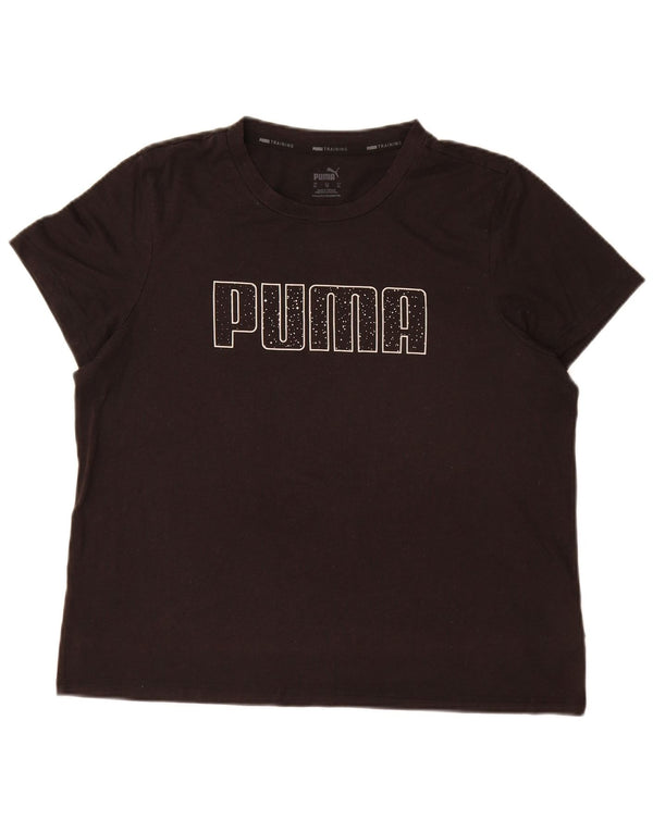 Puma Womens Graphic T-Shirt Top UK 18 XL Black Polyester