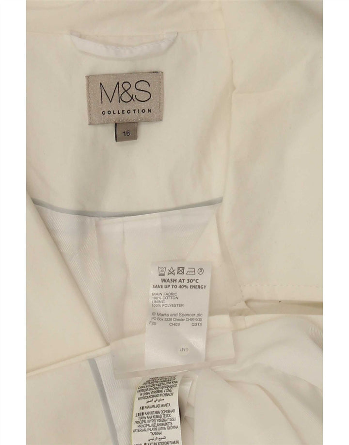 Marks & Spencer ženski kratki trenč kaput UK 16 Veliki bijeli pamuk