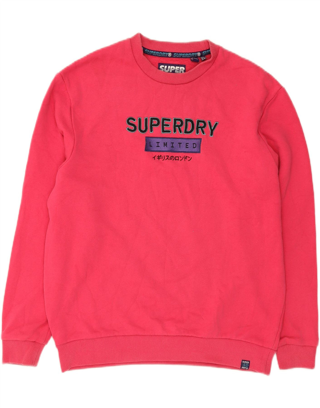 SUPERDRY Womens Oversized Graphic Sweatshirt Jumper UK 8 Small  Pink Vintage Superdry and Second-Hand Superdry from Messina Hembry 