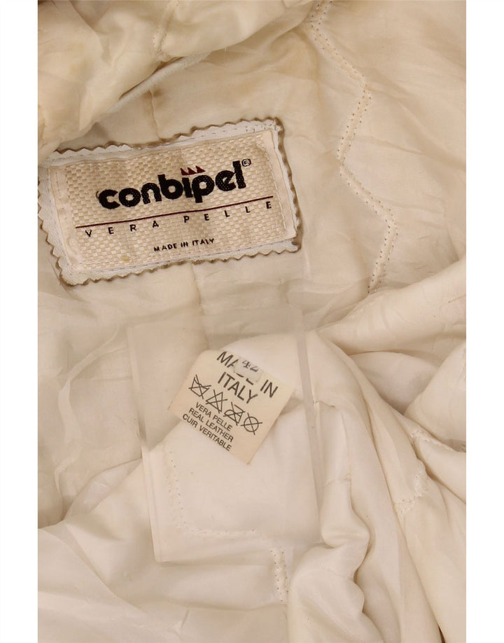 CONBIPEL ženska kožna jakna s kapuljačom IT 42 srednje bijele kože