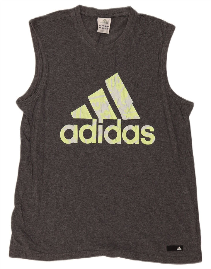 Adidas muški grafički prsluk veliki sivi pamuk