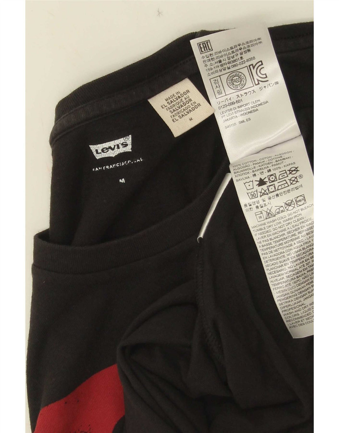 Levi's muška majica kratkih rukava srednje veličine, crni pamuk