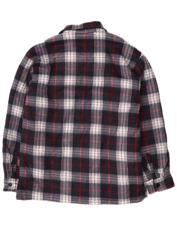 Vintage muška pomoćna jakna UK 44 2XL tamnoplavi karirani pamuk