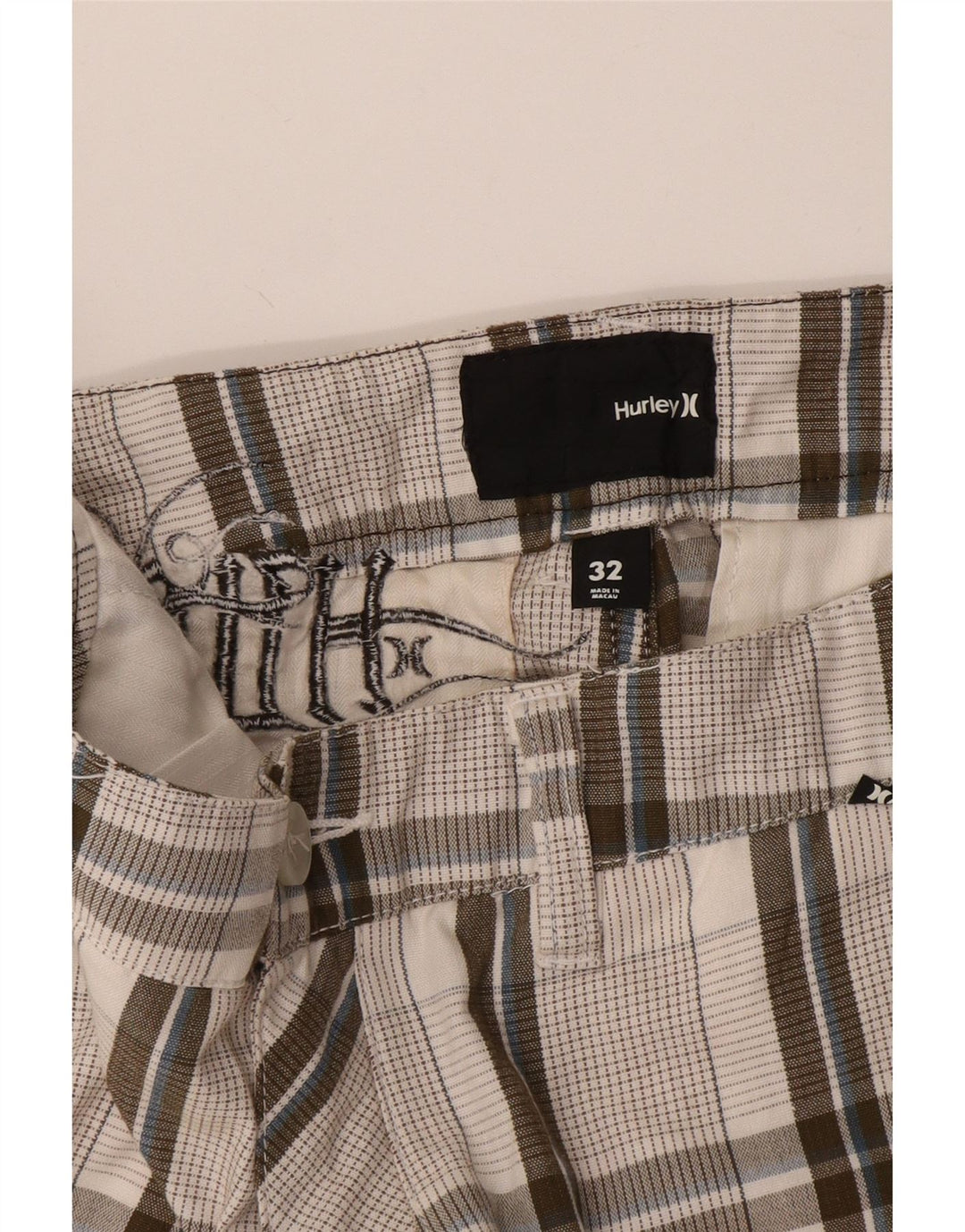Hurley muške chino kratke hlače W32 srednje sive karirane
