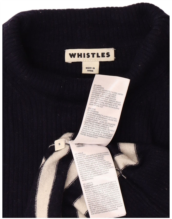 WHISTLES Ženski džemper s kornjačevim ovratnikom UK 10 Mali tamnoplavi na pruge