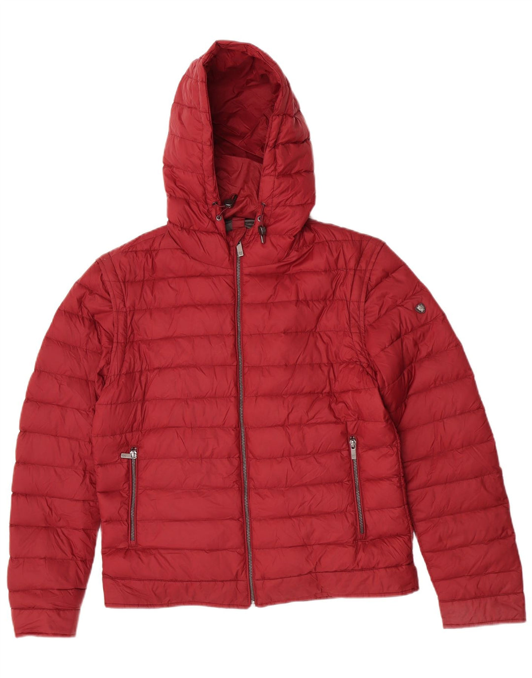 Ženska podstavljena jakna s kapuljačom Massimo Dutti UK 14 Large Bordo