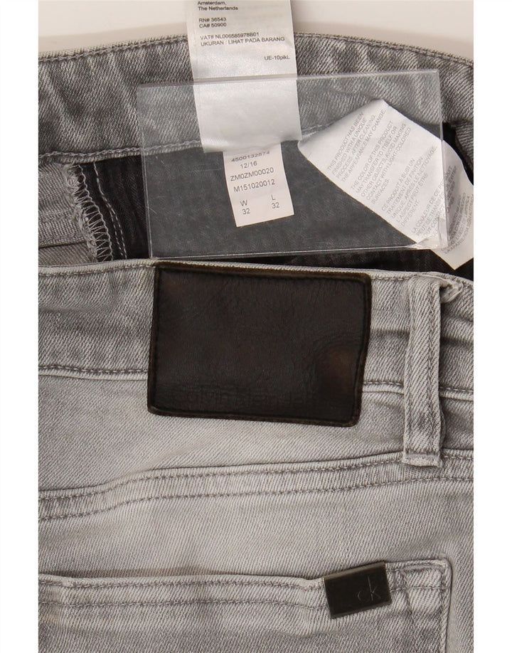 Calvin Klein Muške uske traperice W32 L32 Sivi pamuk