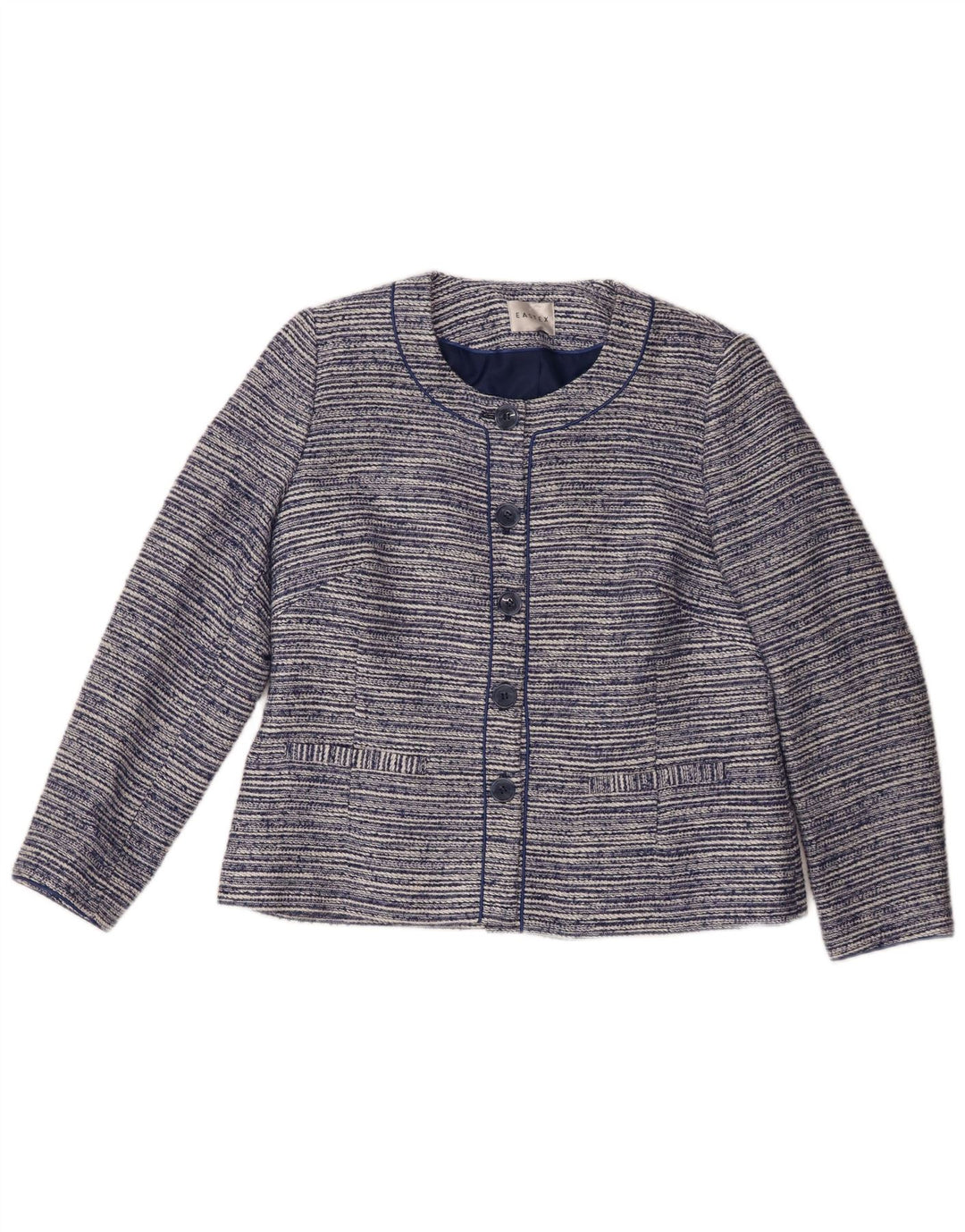 Eastex ženski sako s 5 gumba UK 12 srednje tamnoplave pruge