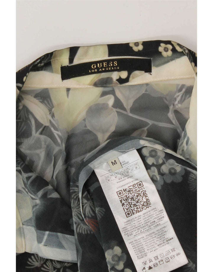 Guess ženska prozirna košulja bluza UK 14 srednje crna cvjetna poliester