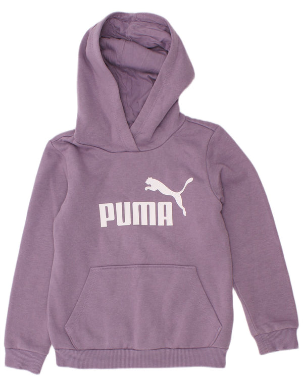 Puma Girls Graphic Hoodie Džemper 5-6 godina Ljubičasti pamuk