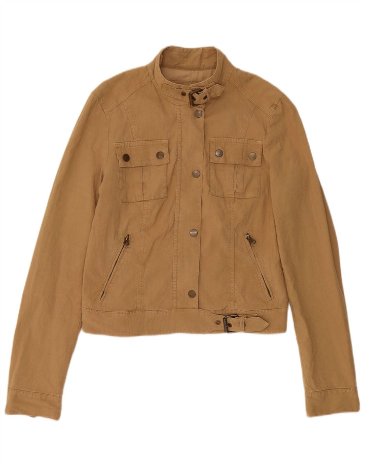 Massimo Dutti Ženska uspravna jakna UK 10 Mala smeđa platna