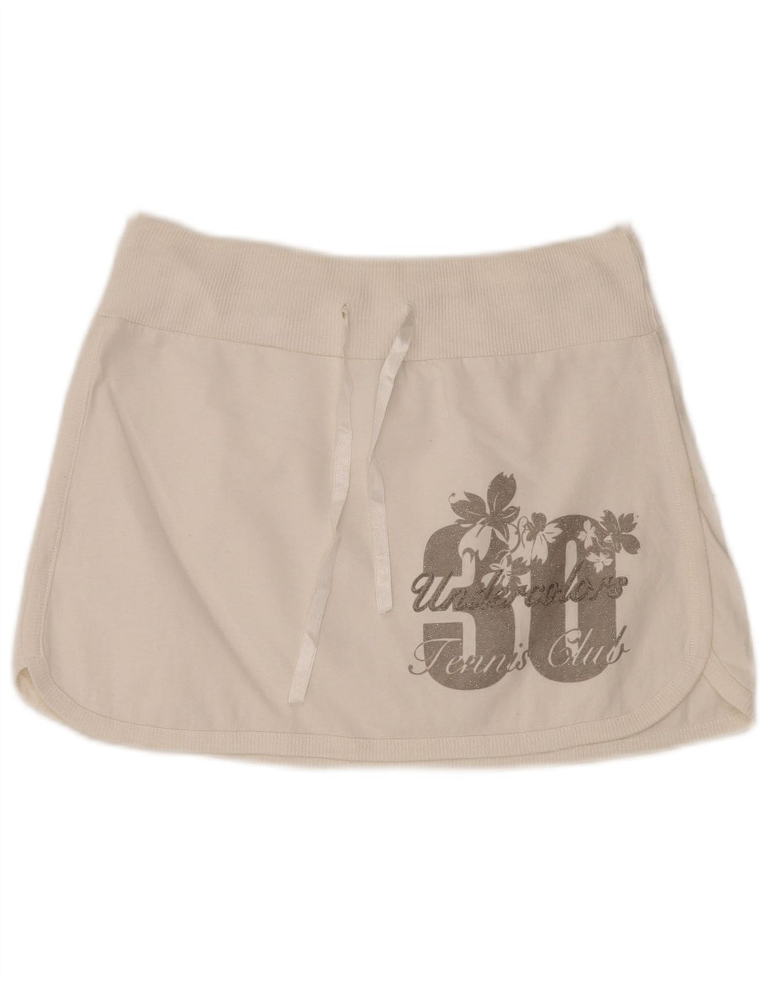 BENETTON ženska mini teniska suknja s grafičkim motivima UK 12 Srednje bijela cvjetna