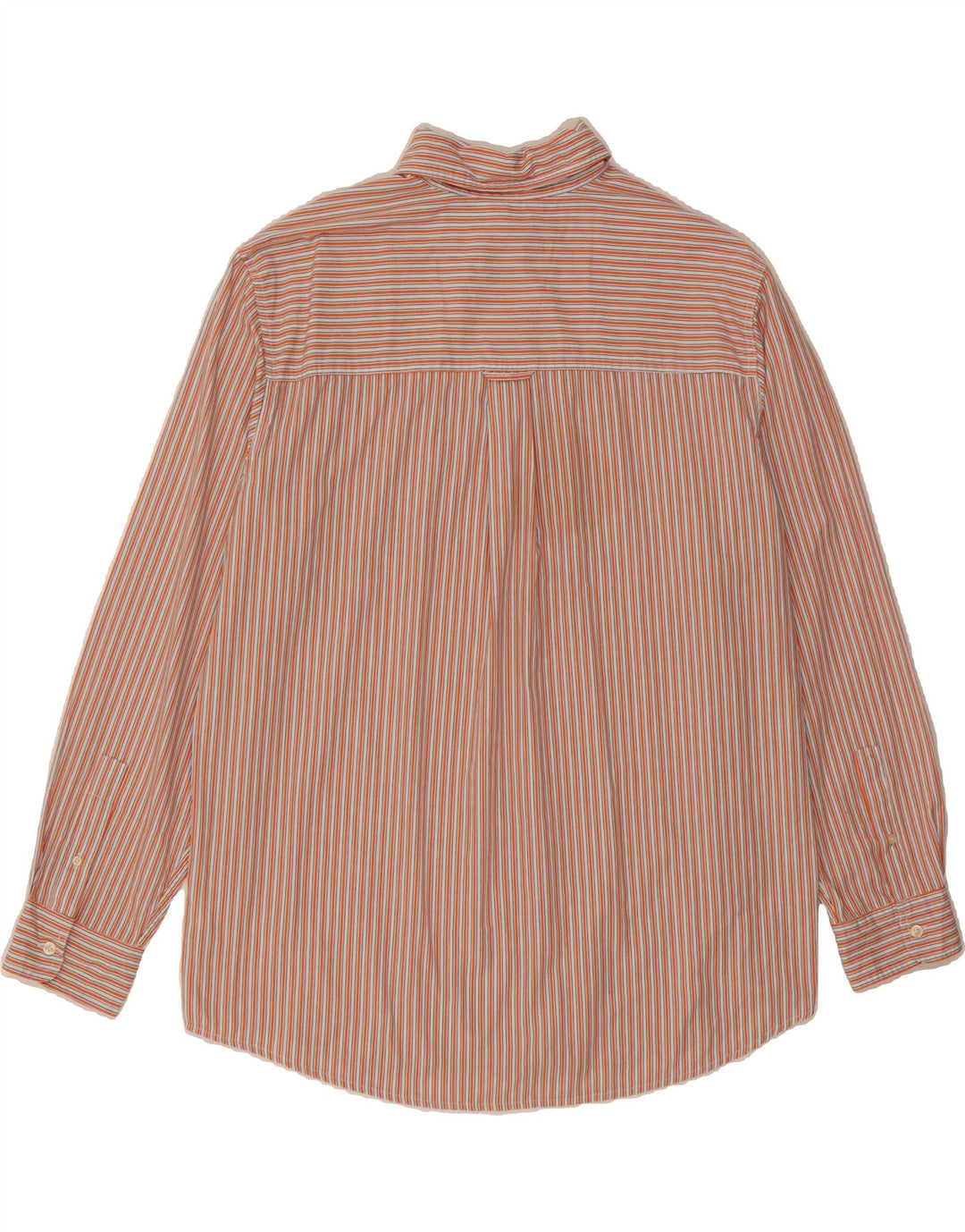 CHAPS Mens Easy Care Shirt XL Orange Striped Cotton Vintage Chaps and Second-Hand Chaps from Messina Hembry 