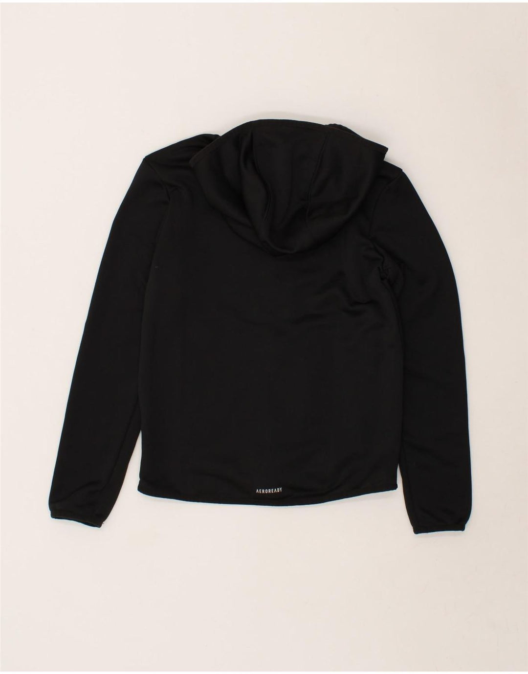 ADIDAS Boys Zip Hoodie Sweater 11-12 Years Black Polyester Vintage Adidas and Second-Hand Adidas from Messina Hembry 