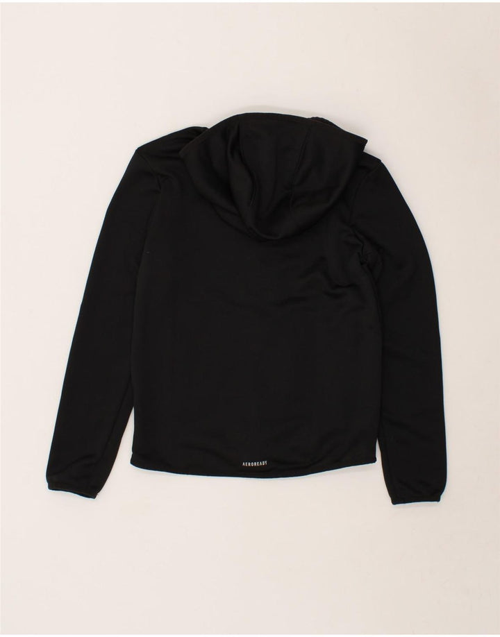 ADIDAS Boys Zip Hoodie Sweater 11-12 Years Black Polyester Vintage Adidas and Second-Hand Adidas from Messina Hembry 