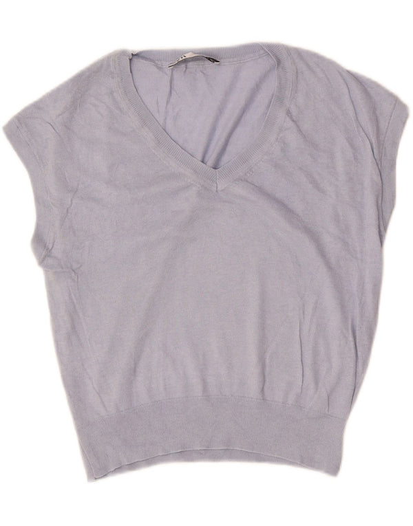 ZARA ženski kratki prsluk bez rukava UK 10 Mala ljubičasta