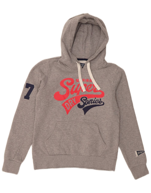 Superdry ženska majica s kapuljačom s kapuljačom UK 10 Mali sivi pamuk