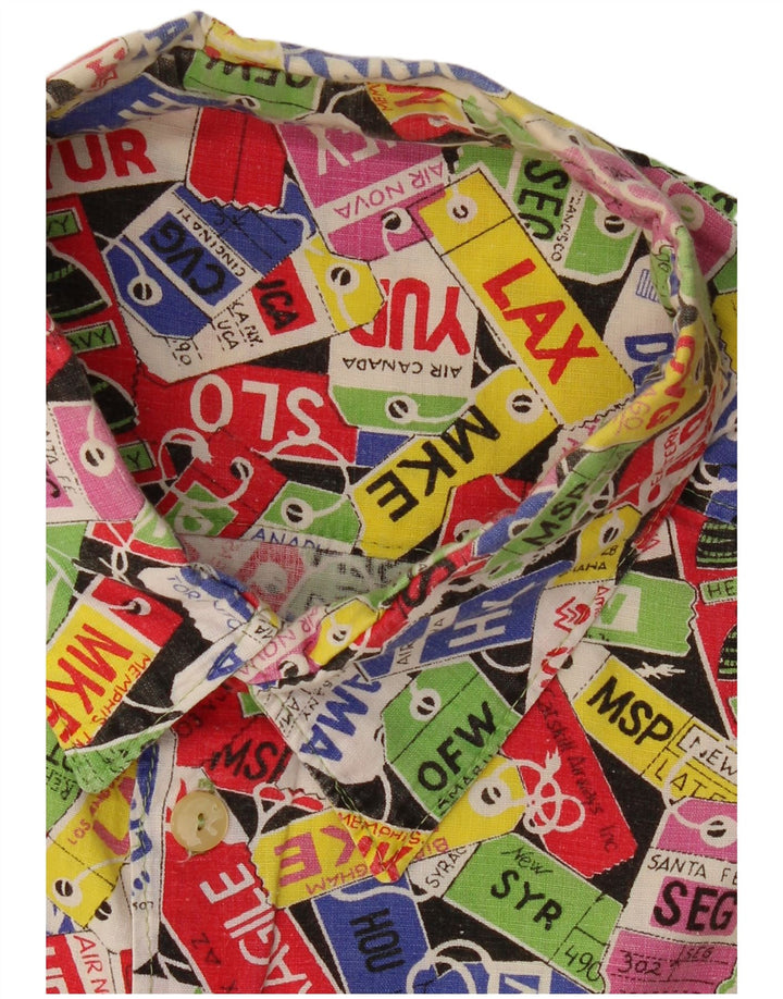 VINTAGE muška košulja kratkih rukava s apstraktnim uzorkom 2XL, višebojna