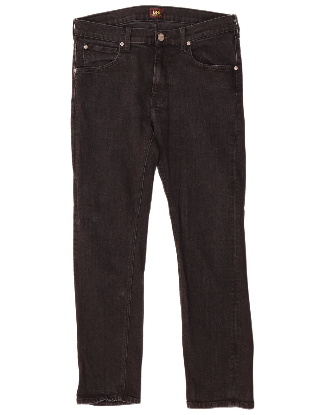 LEE ženske ravne traperice Daren Zip Fly W31 L30 crni pamuk