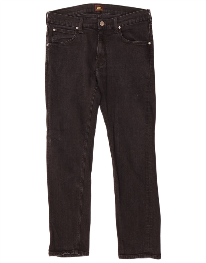 LEE ženske ravne traperice Daren Zip Fly W31 L30 crni pamuk